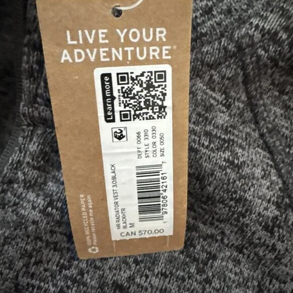 Eddie Bauer Men's Mr Radiator Vest Fleece Lined Outdoor Black-Black Heater SizeM - Picture 3 of 6